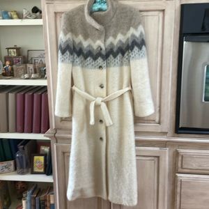 Hilda Ltd. 100% wool mohair winter sweater coat made in Iceland